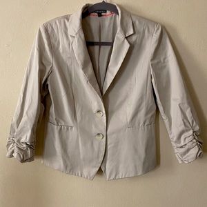 Express Ruched Cream Blazer
